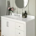 thumbnail image 6 of Emma + Oliver 42 Inch Bathroom Vanity, Single Sink Cabinet with 2 Soft Close Doors, Open Shelf and 3 Drawers, Carrara Marble Finish Countertop, White, 6 of 12