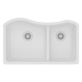thumbnail image 3 of Elkay Quartz Classic 32-1/2" x 20" x 10", 60/40 Double Bowl Undermount Sink, White, 3 of 3