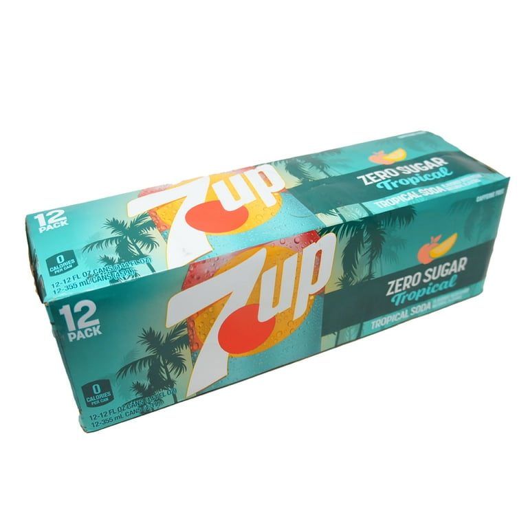 7UP Tropical Flavor Soda, Mango Peach Lemon Lime, 12 Pack, 12 FL
