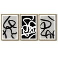 thumbnail image 6 of SHENIFY large 24x36in3pcs Natural Framed Black and White Lines Abstract Wall Art Ink Wash Minimalist Canvas Painting Artwork, 6 of 6