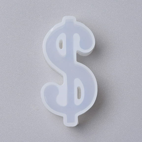 Silicone Molds Resin Casting Molds For UV Resin Epoxy Resin Jewelry Making Dollar Sign White 4.2x2.1x1.1cm 1pc