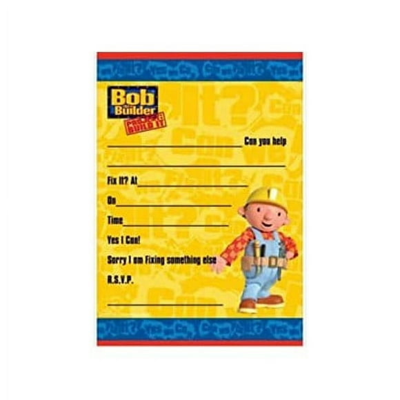 Bob the Builder Invitations Imprimées (Pack de 12)