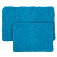 thumbnail image 1 of Lavish Home 2 Piece Memory Foam Shag Bath Mat - Blue, 1 of 4