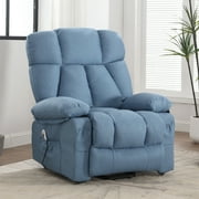 JONPONY Power Lift Recliner Chair Recliners for Elderly with Heat and Massage Recliner Chair for Living Room with Infinite Position and Side Pocket,USB Charge Port,Blue