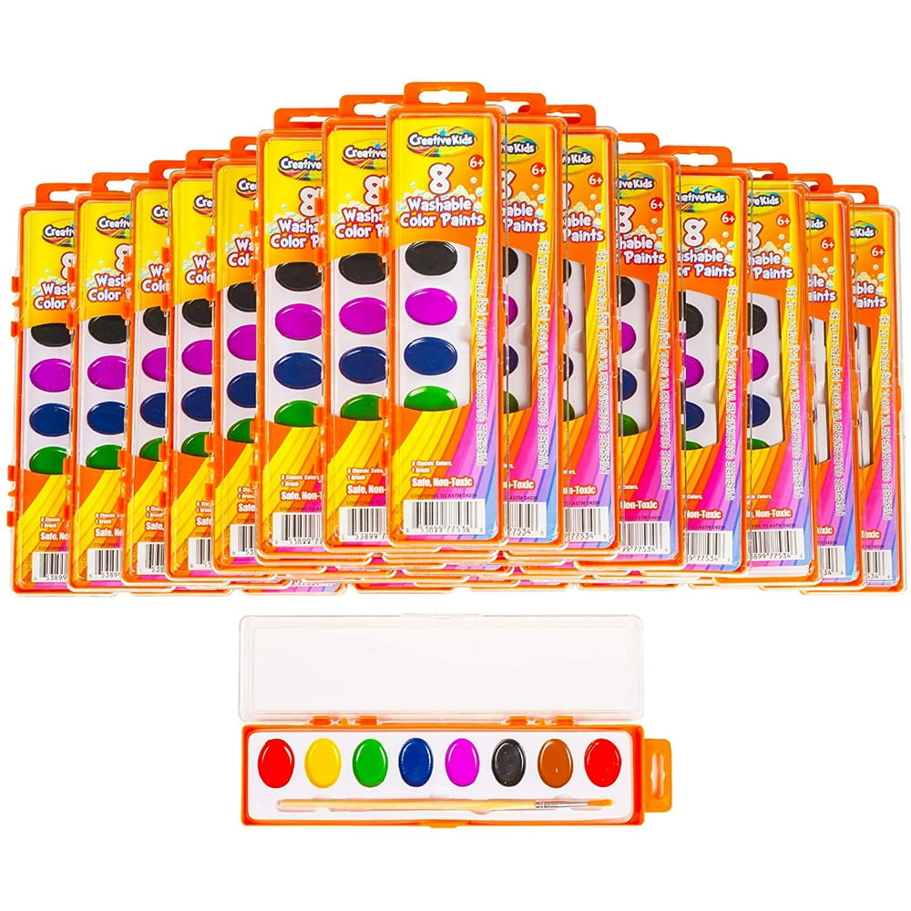 Creative Kids Bulk Watercolor Paint Classroom Classpack Sets 40
