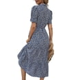 thumbnail image 4 of Txlixc Vestido de manga corta femenino con solapa impresa en flores Txlixc  moda, 4 of 9