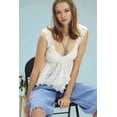 thumbnail image 4 of Women Sexy- Summer - Tops Lace Ruffle Layered Babydoll Crop Y2k Going Out Party Streetwear White L, 4 of 6