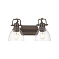 thumbnail image 1 of Duncan 2-Light Bath Vanity in Rubbed Bronze with Clear Glass, 1 of 1