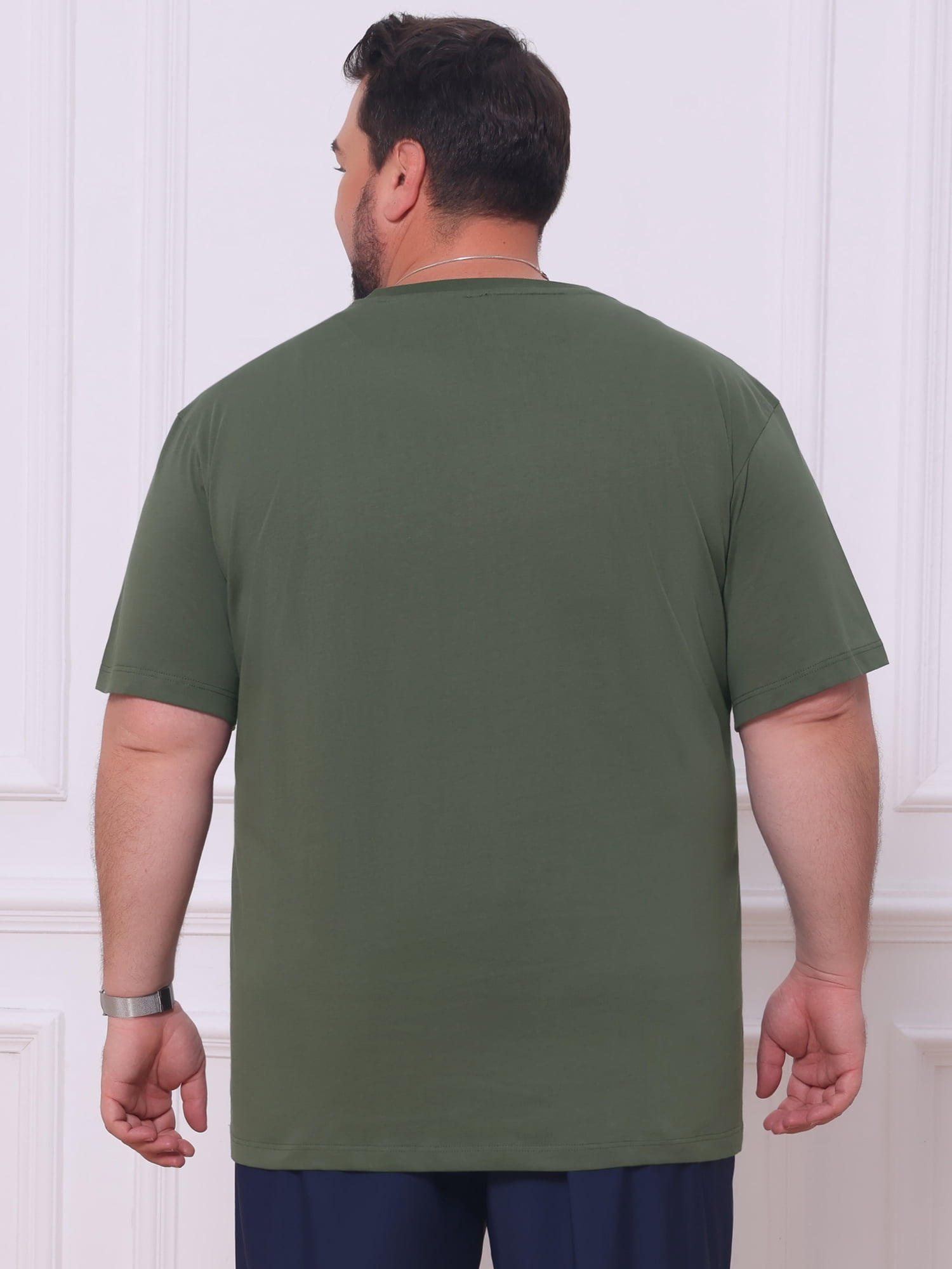 DARING DIVA Men's 100% Cotton Short Sleeves T-Shirt 6XL Olive Green