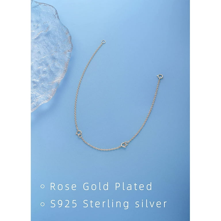 Necklace Extender Rose Gold Necklace Extenders 925 Sterling Silver Extenders  for Necklaces Rose Gold Chain Extender for Women Bracelet Extender Rose  Gold Necklace Extension 2inch 3inch 4inch 