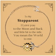 Sunflower Bracelet Stepparent I love you to the moon and back, meaningful and inspirational gift for Birthday, Christmas, and Holidays
