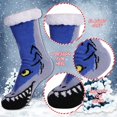 thumbnail image 6 of CUZIBR Socks For Women Fuzzy Slipper Socks Thick Warm Plush Lined Cute Animal Pattern Winter Thermal Non- Booties Stocking Breathable Lightweight Footwear,Blue,One Size, 6 of 9