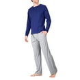 thumbnail image 2 of SLEEPHERO Men’s Pajama Set Pajamas For Men 2 Piece PJ Set with Cotton Knit Men Pajama Pants and Long Sleeve Henley T-Shirt Navy and Grey X-Large, 2 of 4