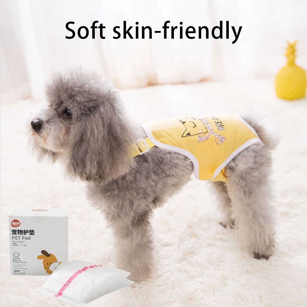 30 Pcs Disposable Dog Diaper Liners Booster Pads,Pet Menstrual Physical Care Diaper Pads,Super-Absorbent Disposable Detachable Diaper Preventing Leaks Female Dogs Pads