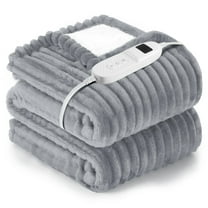 Electric Heated Blanket Twin size - 62"x84" Heating Blanket with 8 hours Auto-off, 10 Level Over-heat Protection, Soft Flannel