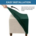 thumbnail image 3 of Ottoman Cover Square Velvet Ottoman Covers Protector for Footrest Foot Stool Furniture Stretch Comfortable with Elastic Bottom Small Green, 3 of 6