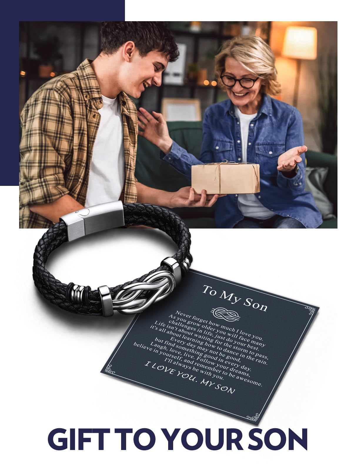 Bandmax Infinity Knot Black Leather Bracelet for Men photo 2