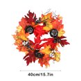 thumbnail image 3 of Kearding Guirnalda de hoja de arce para Halloween, puerta colgante de mimbre, percha redonda, guirnaldas colgantes de calabaza para pared de bienvenida Kits de decoración para fiestas Con luz Kearding HA068715-02, 3 of 6