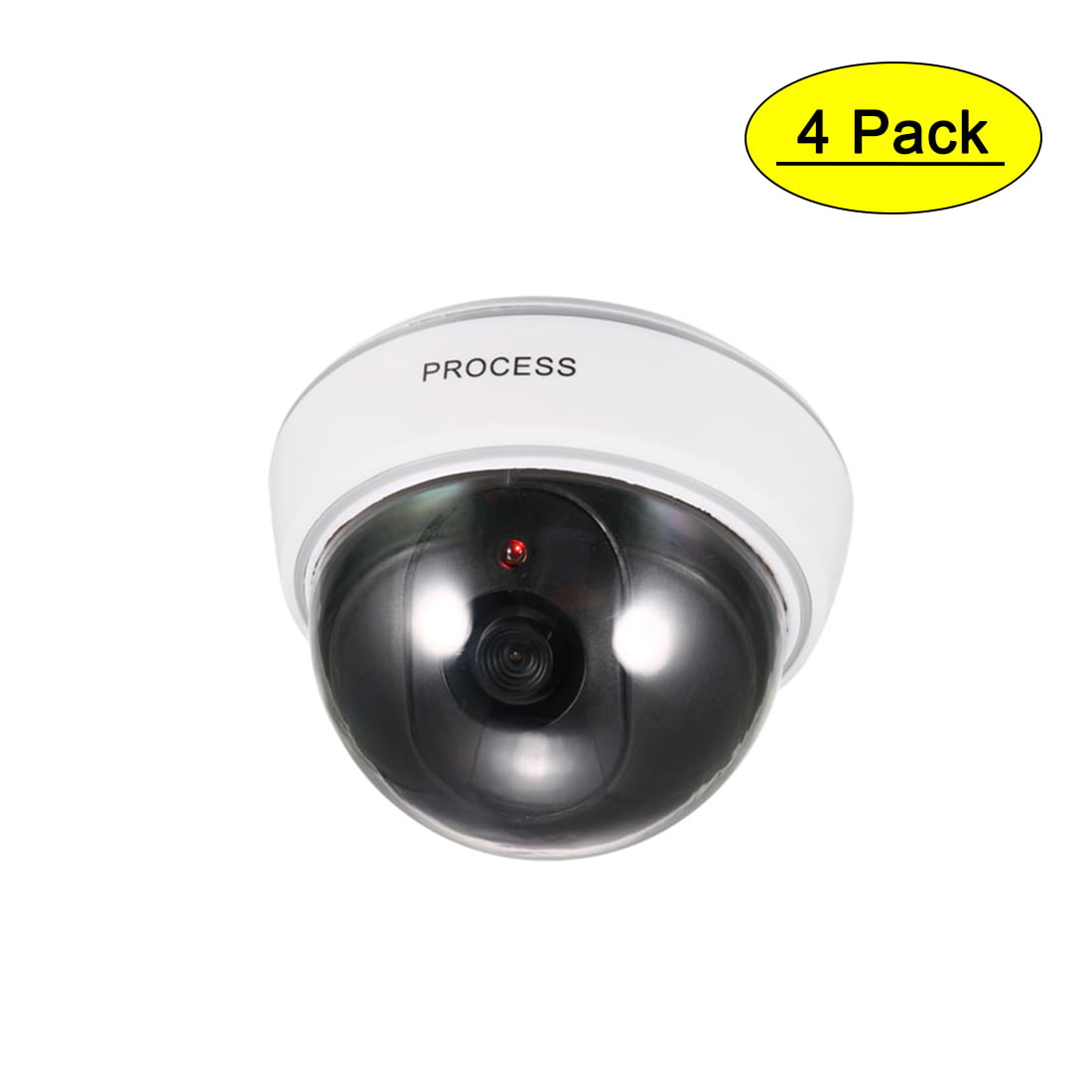 Masione 4 Pack Indoor CCTV Fake Dummy Dome Security Camera with Flashing Red IR LEDs Light