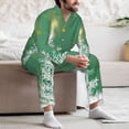 thumbnail image 7 of Naloa Christmas Green Men’s Pajamas Set - Long Sleeve Button Down Sleep Shirt and Pajama Bottoms Sleepwear Set-XX-Large, 7 of 7