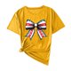 thumbnail image 5 of Camisas de Manga Corta para las Mujeres Moda Casual Impresión Cuello Redondo Suéter Tee Blusas, 5 of 7
