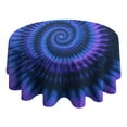 thumbnail image 4 of Blue Purple Tie Dye Mandala Pattern Round Tablecloth 60"x60",Wrinkle Wipeable Table Cloth for Kitchen Dining Room Picnic Patio Party, 4 of 6