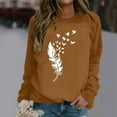 thumbnail image 2 of asddcavvf Blouse pour Femmes Pull-Over Chandail en Molleton à Imprimé Plumes Manches Longues Haut Athlétique, 2 of 4