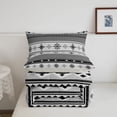 thumbnail image 5 of Homewish Bohemian Horizontal Lines Full Size Comforter Sets,Boho Exotic Style Bedding Comforter Set,Gray,Light Gray Reversible,3pcs,1 Comforter and 2 Pillowcases, 5 of 7