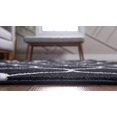 thumbnail image 4 of Unique Loom 3146750 2 x 6 ft. Rounded Trellis Frieze Runner Rug, Black, 4 of 5
