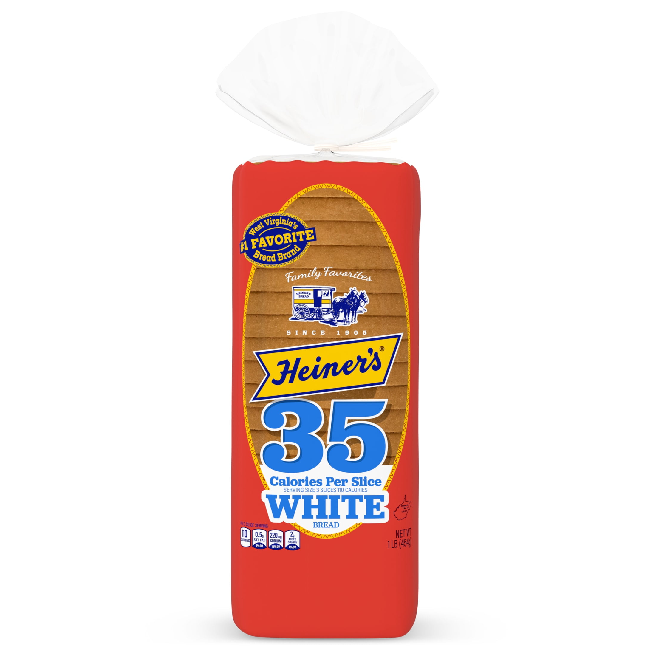 Heiner's 35 White Bread, 16 oz, White Bread, Bag