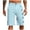 Blue, variant on LiuXxxx Mens Linen Shorts Elastic Waistband Classic Fit Button Summer Beach Casual Shorts Green M