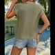 thumbnail image 5 of Suéter de Corta para Mujer, Jersey de Punto de Algodón 2025, Camisetas Sin Mangas, Conjuntos de y Verano, Verde , Talla XL, 5 of 8