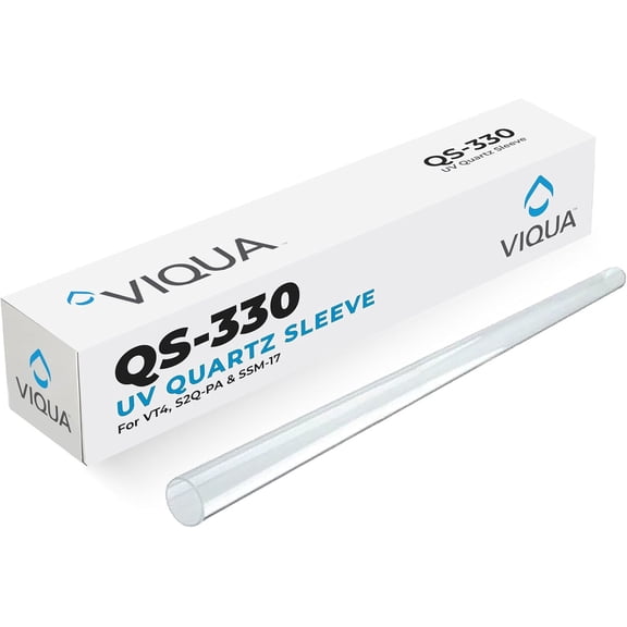 VIQUA QS-330 Genuine OEM Open-End Fused Silica Quartz Sleeve with 2 O-Rings Fits S2Q-PA, VT4, SSM-17, S2Q & S2Q-Gold Series UV Water Purification Systems, 14.8