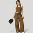 thumbnail image 4 of Women's Cropped Active Tank Top with Built-In Bra and Racerback Design - Medium, Brown, 4 of 6