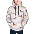 thumbnail image 2 of Bingfone Dachshund Dog Puppy Pattern Youth Classic Hoodies Soft Hooded Pullover Sweatshirts for Girls and Boys, 2 of 6