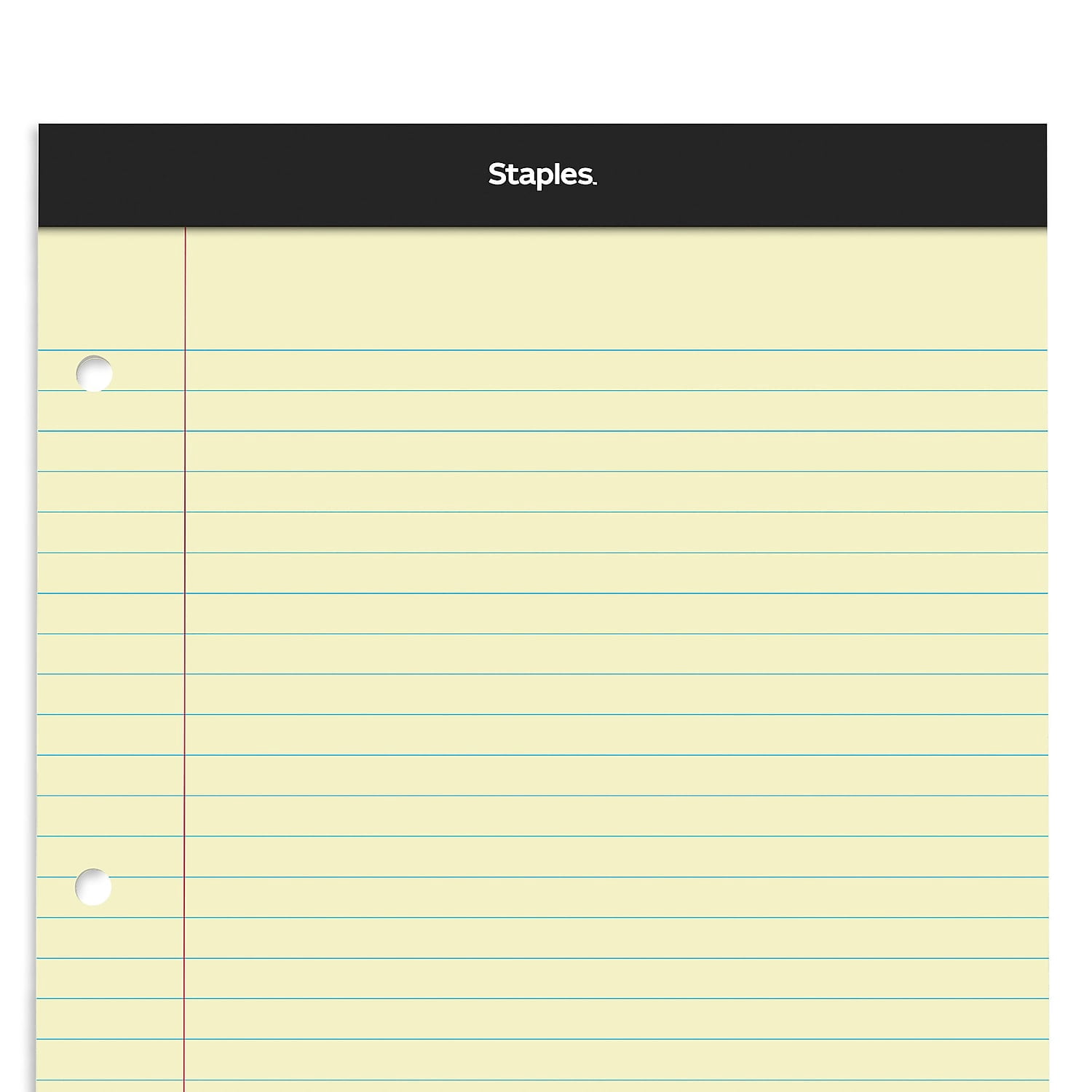 Staples Notepads 8.5" x 11.75" Wide Ruled Canary 12/Carton ST57349VS