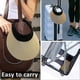 thumbnail image 2 of Women Straw Sun Visor Hat Wide Brim Summer UV Protection Beach Cap Foldable Korean Style-Khaki, 2 of 4