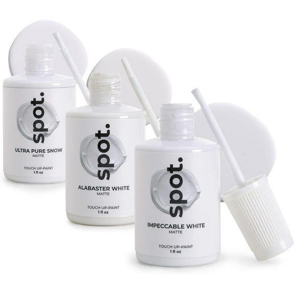 Touch Up-Paint, Matte Finish, for Cabinets, Walls, Windows, Doors, and Furniture, 3 Color Kit Matches 90% of Surfaces, White 3 Pack by spot.