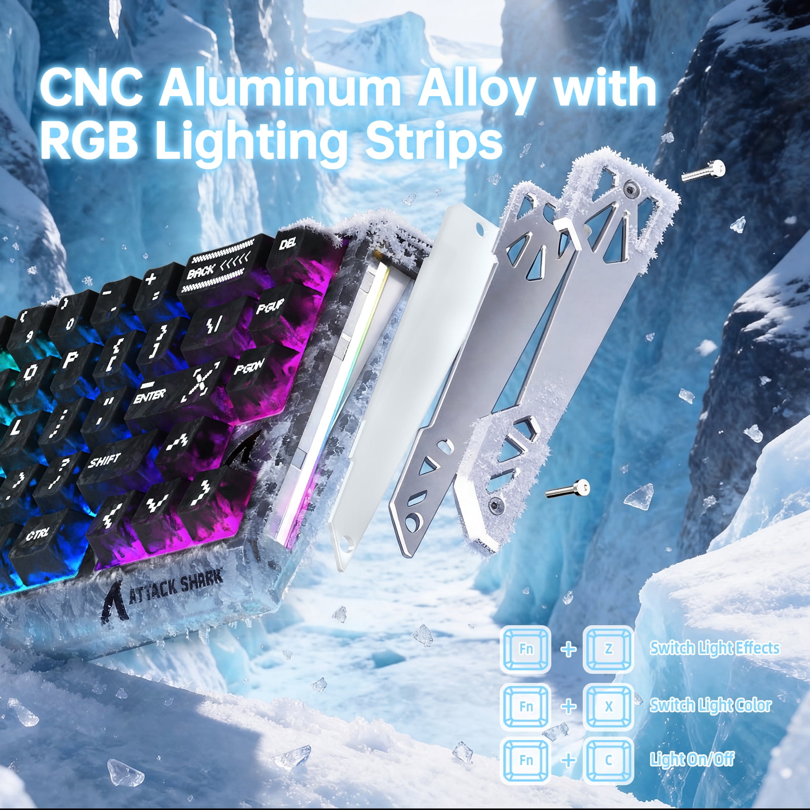 ATTACK SHARK R68 HE 8KHz RGB Gaming Corded Electric Computer Keyboard, Ink Black