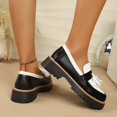 thumbnail image 5 of Gpaecead Women's Two Tone Platform Tassel Loafers Faux Leather Chunky Sole Slip On British Style Comfort Shoes For Work And Casual Black, 5 of 8