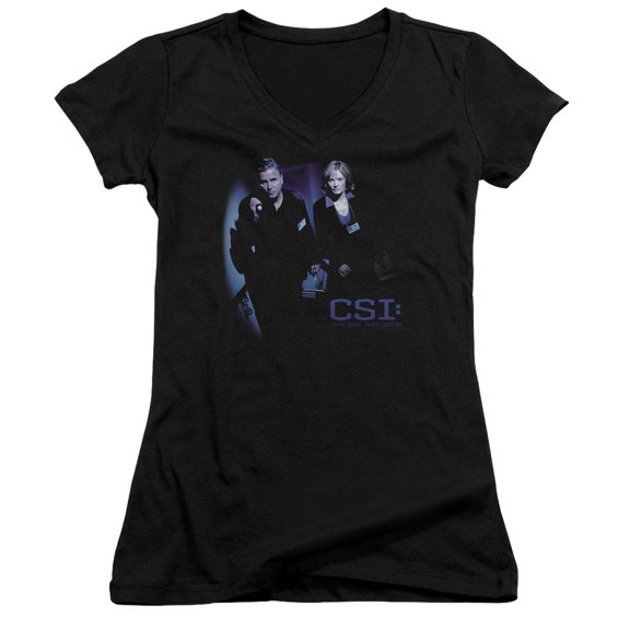 Csi At The Scene Junior Women's V-Neck T-Shirt Black