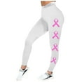 thumbnail image 4 of JIKNTTR Leggings With Pockets For Women Breast Cancer Prevention Month Printed High Waist Tights Butt Lifting Leggings Yoga Leggings Slim Comfortable, 4 of 4