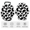 thumbnail image 4 of Rebaike Men's Cow Print Hoodie Funny Black and White Animal Pattern Pullover Sweatshirt, 4 of 8