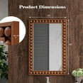 thumbnail image 3 of Costway 24" x 36" Rustic Decorative Wall Mirror with Solid Wood Frame Beads for Living Room Brown, 3 of 10