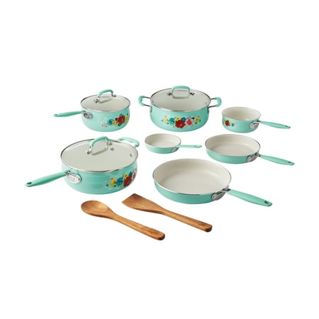 The Pioneer Woman 12 pieces Classic Ceramic Cookware Set, Decal