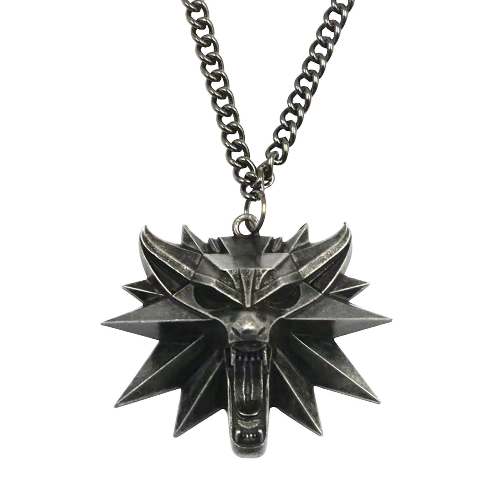 Game The Witcher3 Witcher Wolf Head Necklace Men's Necklace Pendant