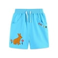 thumbnail image 2 of LYMAYTER Toddler Kids Summer Cotton Shorts for Boys Girls Casual Bunny Jogger Pants Sport Drawstring Shorts Pants with Pockets 2-8T, 2 of 10