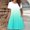 Sky Blue, variant on Sakmal Womens Summer Dresses Crew Neck Mid-Length Blue with Pocket Loose Fit Gradient Short Sleeve Basic Shift Dress