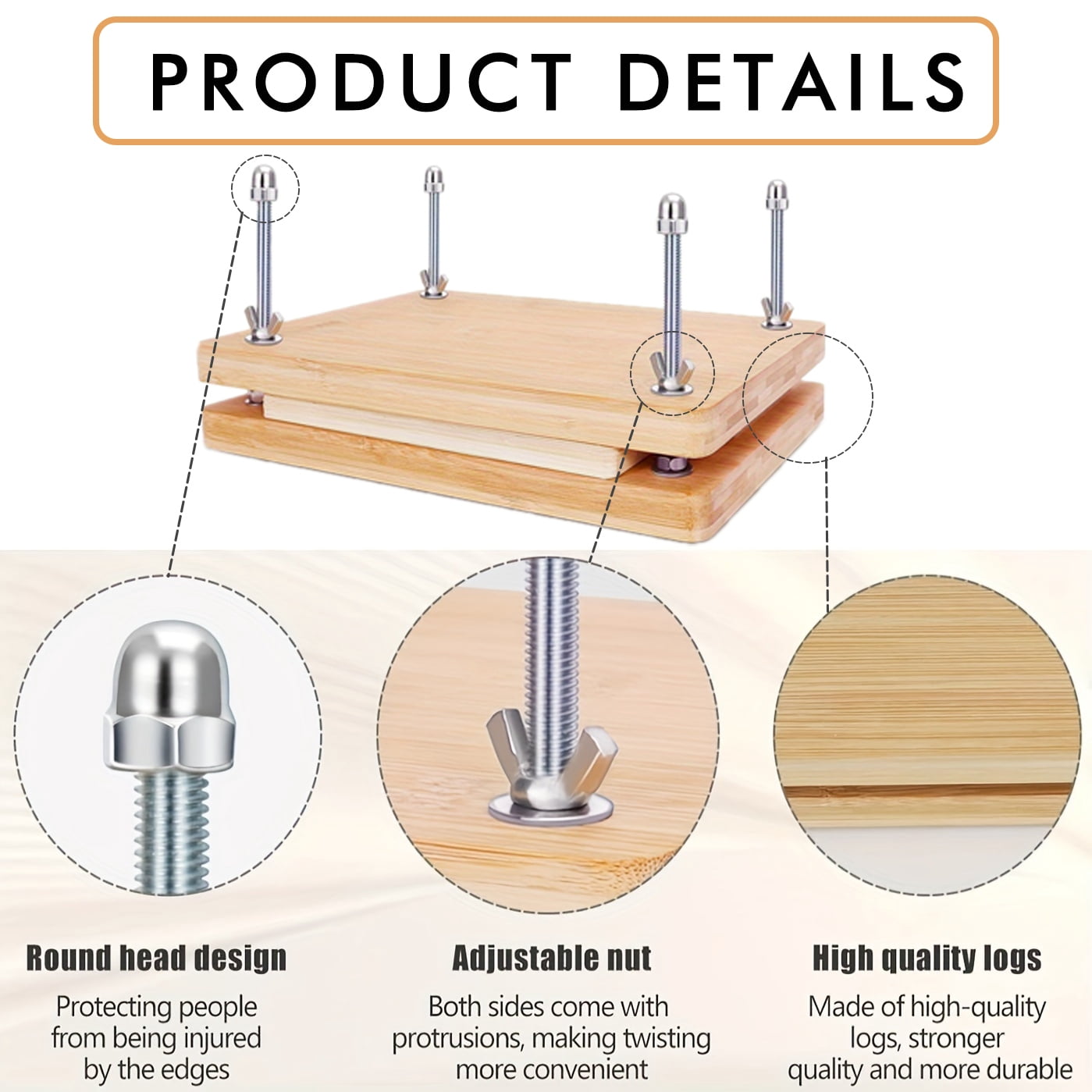 Book Press Bookbinding Kit,DIY Bamboo Wood Book Binding Starter Tools with Rulers,Bone Folder,Brush,Curved Needles,Thread for Beginners 11.6*8 Inch
