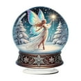 thumbnail image 2 of Euaioeiu 3D Illusion Acrylic Wall Art Decor, Modern Home Decor Gift, 7.87x7.09 Inches, Winter Fairy Snow Globe & Earth Goddess Design, Unique Housewarming Present for Living Room Bedroom, 2 of 6